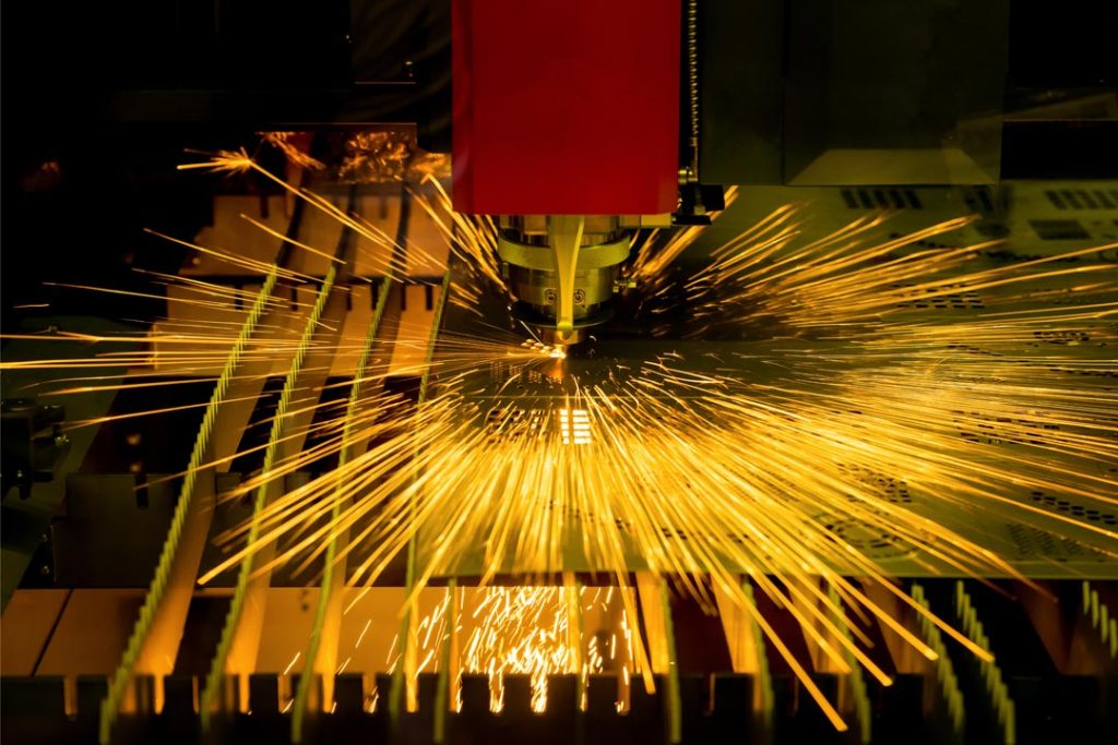 high precision cnc laser cutting a sheet of metal